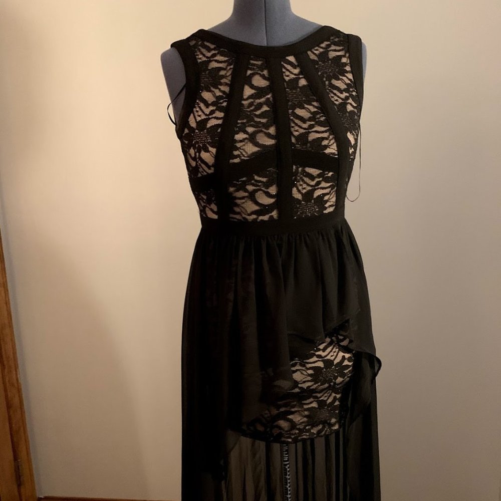 Cute Black High Low Lace dress